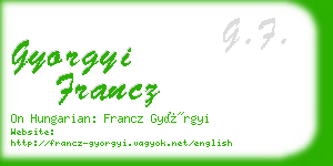 gyorgyi francz business card